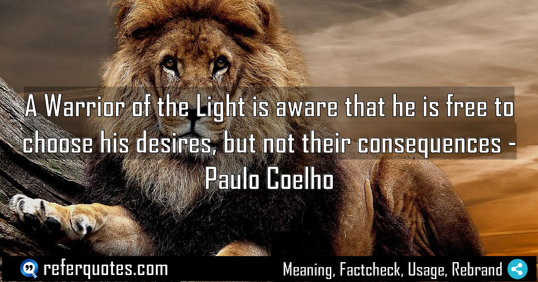 A Warrior of the Light is aware that Meaning Factcheck Usage