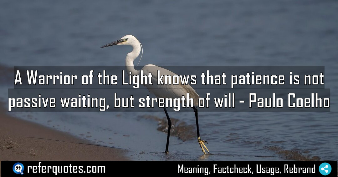 A Warrior of the Light knows that patience Meaning Factcheck Usage