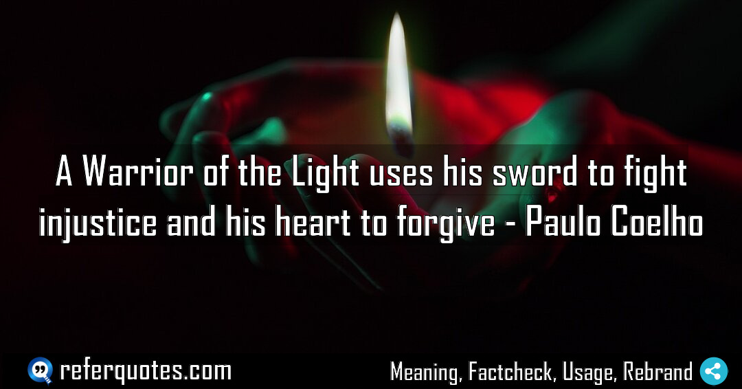 A Warrior of the Light uses his sword Meaning Factcheck Usage