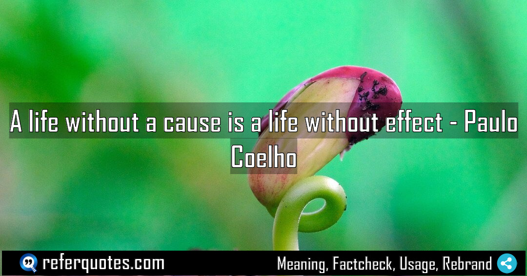 A life without a cause is a life Meaning Factcheck Usage
