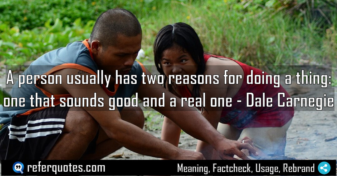 A person usually has two reasons for doing Meaning Factcheck Usage
