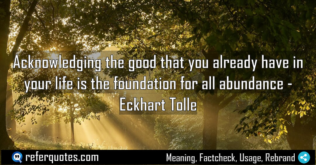 Acknowledging the good that you already have in Meaning Factcheck Usage