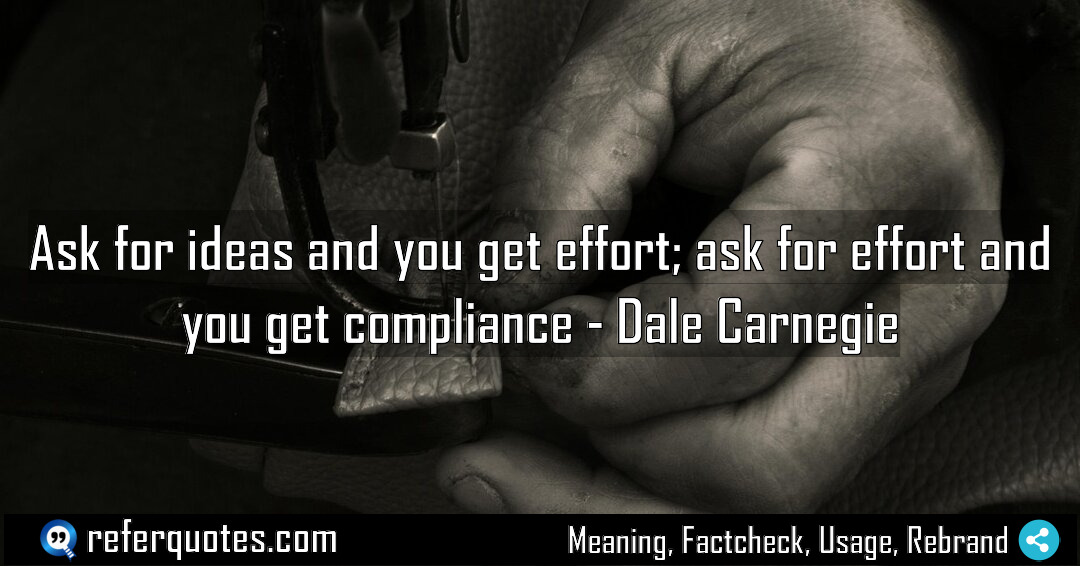 Ask for ideas and you get effort ask Meaning Factcheck Usage
