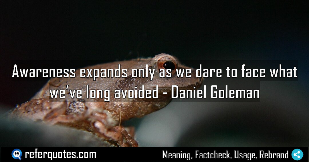 Awareness expands only as we dare to face Meaning Factcheck Usage