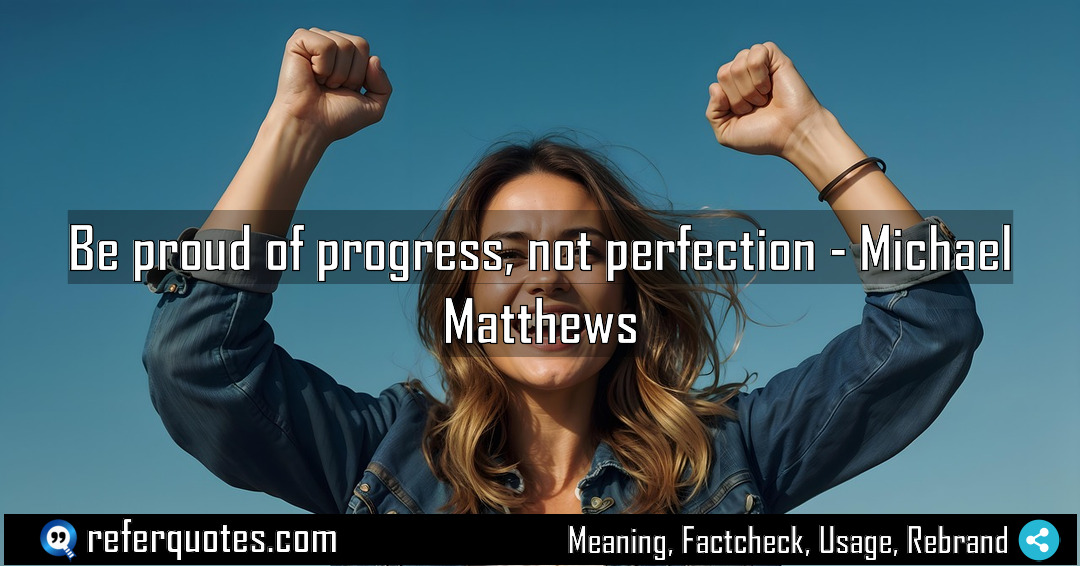 Be proud of progress not perfection Meaning Factcheck Usage