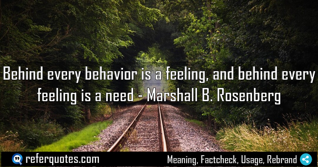 Behind every behavior is a feeling and behind Meaning Factcheck Usage