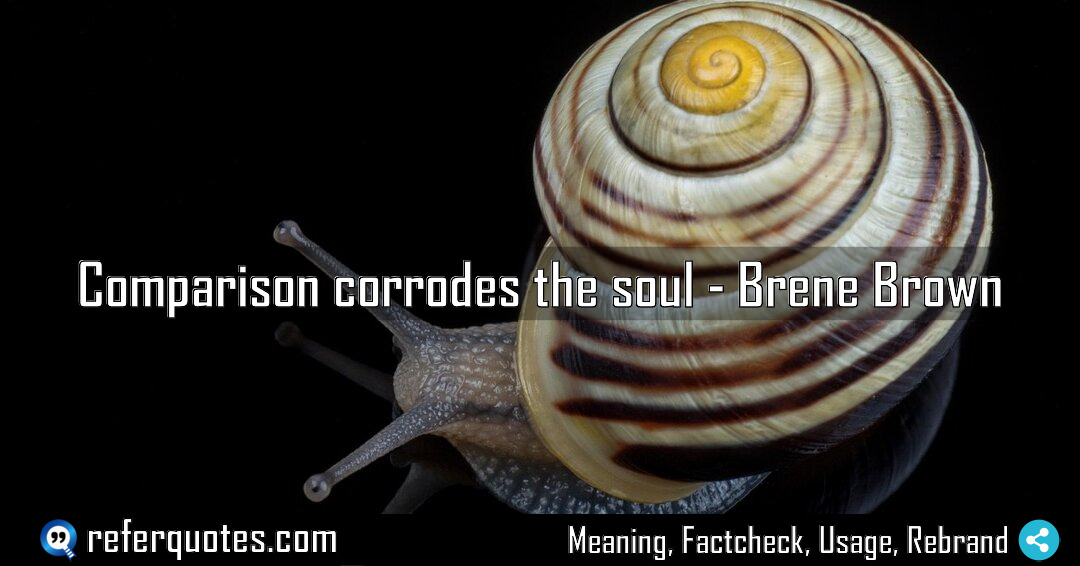 Comparison corrodes the soul Meaning Factcheck Usage
