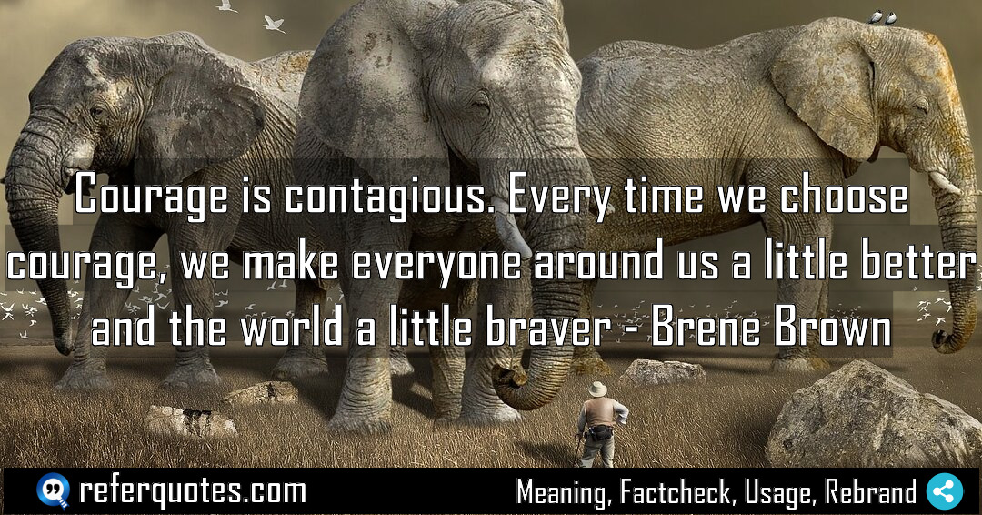 Courage is contagious Every time we choose courage Meaning Factcheck Usage