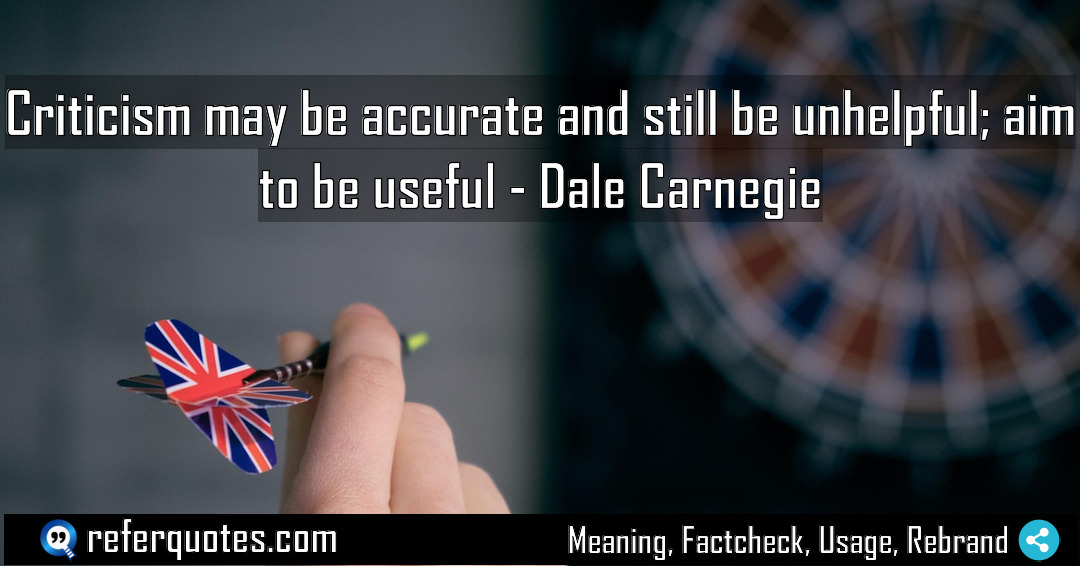 Criticism may be accurate and still be unhelpful Meaning Factcheck Usage