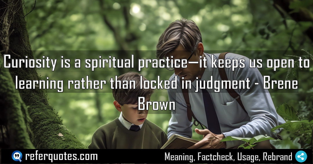 Curiosity is a spiritual practice it keeps us Meaning Factcheck Usage