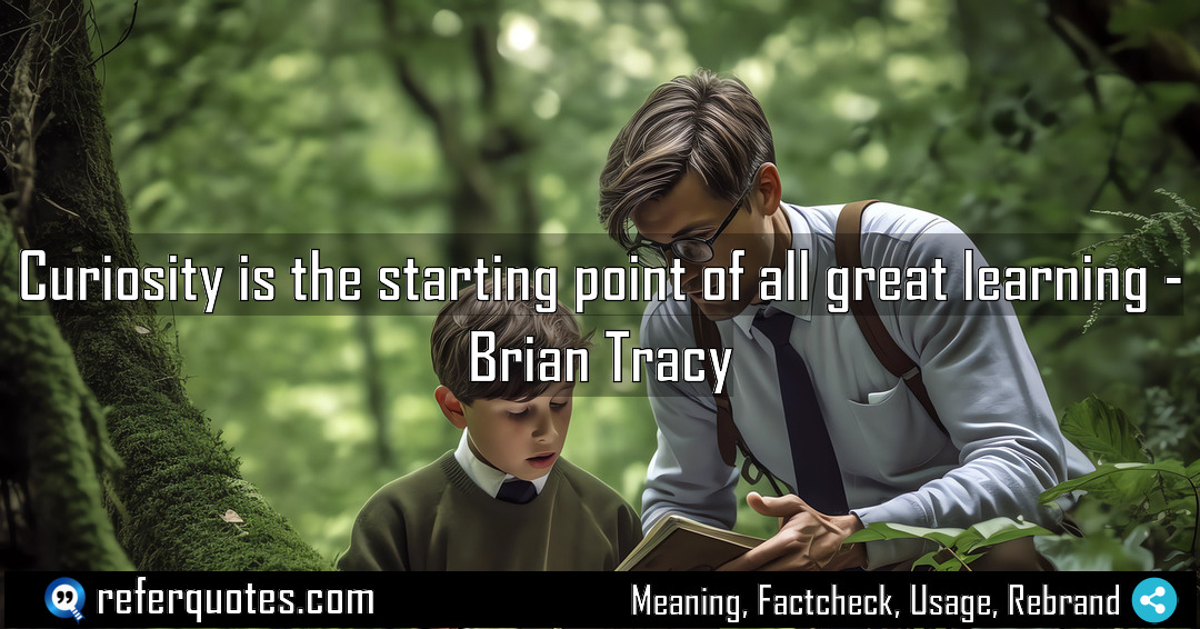 Curiosity is the starting point of all great Meaning Factcheck Usage
