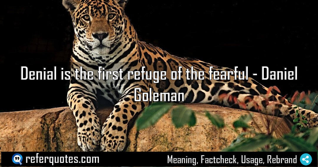 Denial is the first refuge of the fearful Meaning Factcheck Usage