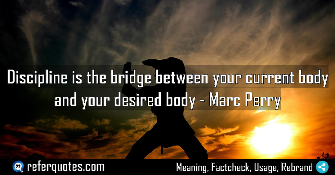 Discipline is the bridge between your current body Meaning Factcheck Usage