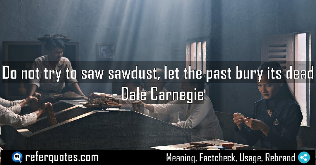 Do not try to saw sawdust let the Meaning Factcheck Usage