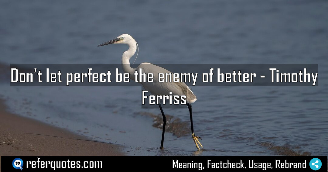Don t let perfect be the enemy of Meaning Factcheck Usage
