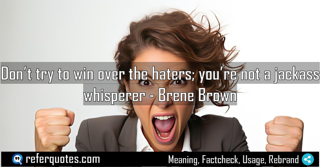 Don t try to win over the haters Meaning Factcheck Usage