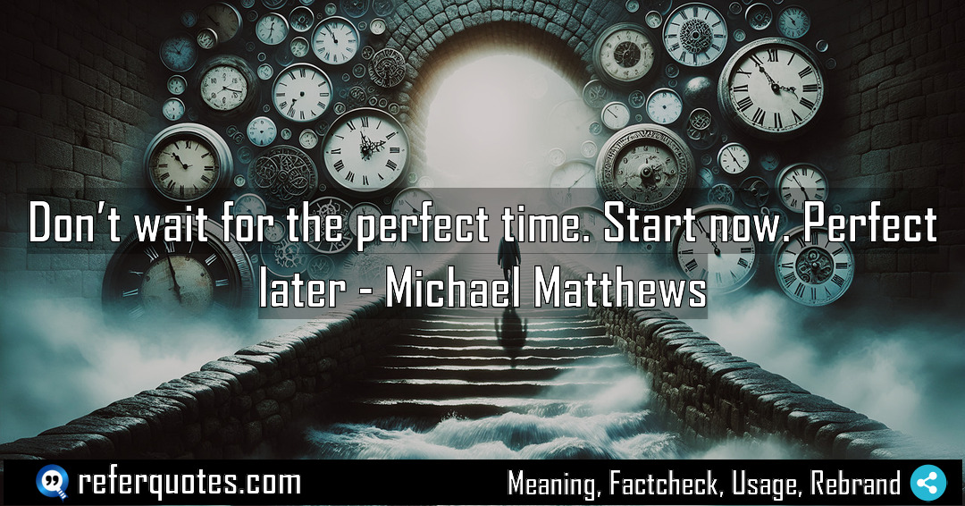 Don t wait for the perfect time Start Meaning Factcheck Usage