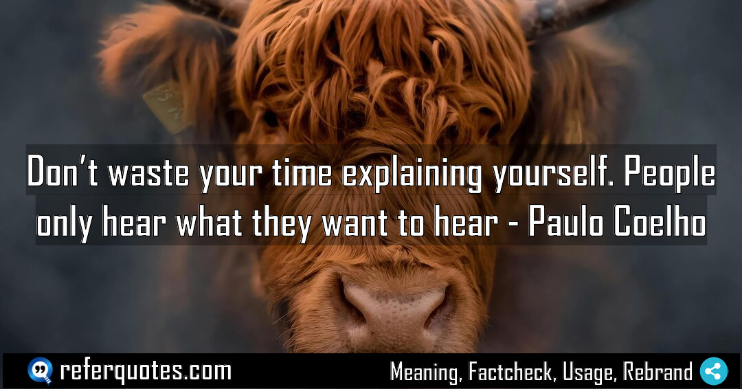Don t waste your time explaining yourself People Meaning Factcheck Usage