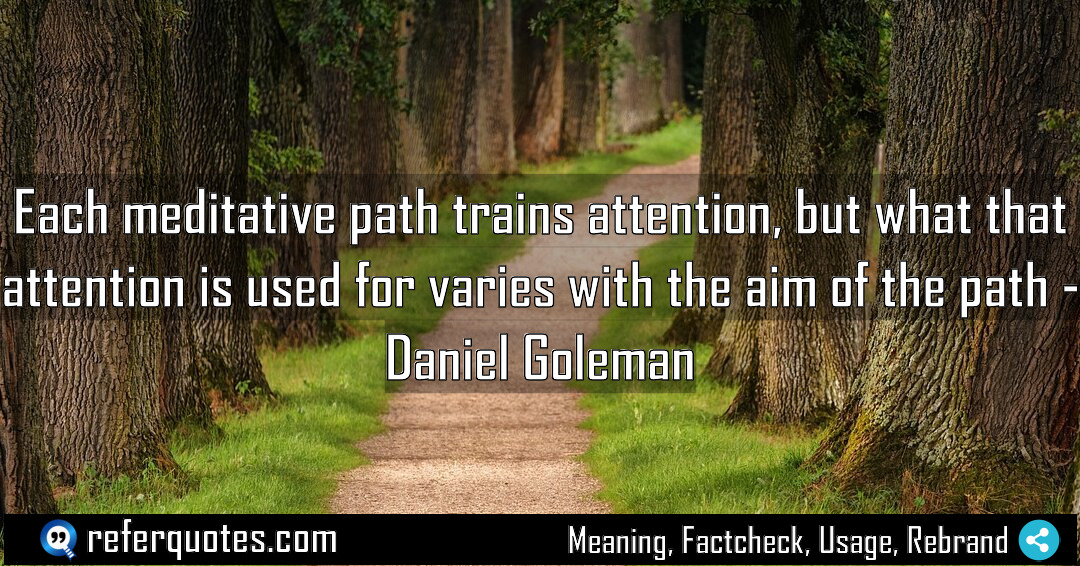 Each meditative path trains attention but what that Meaning Factcheck Usage