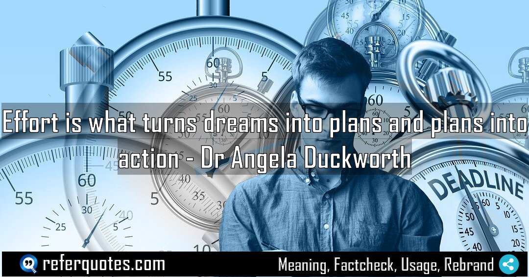 Effort is what turns dreams into plans and Meaning Factcheck Usage