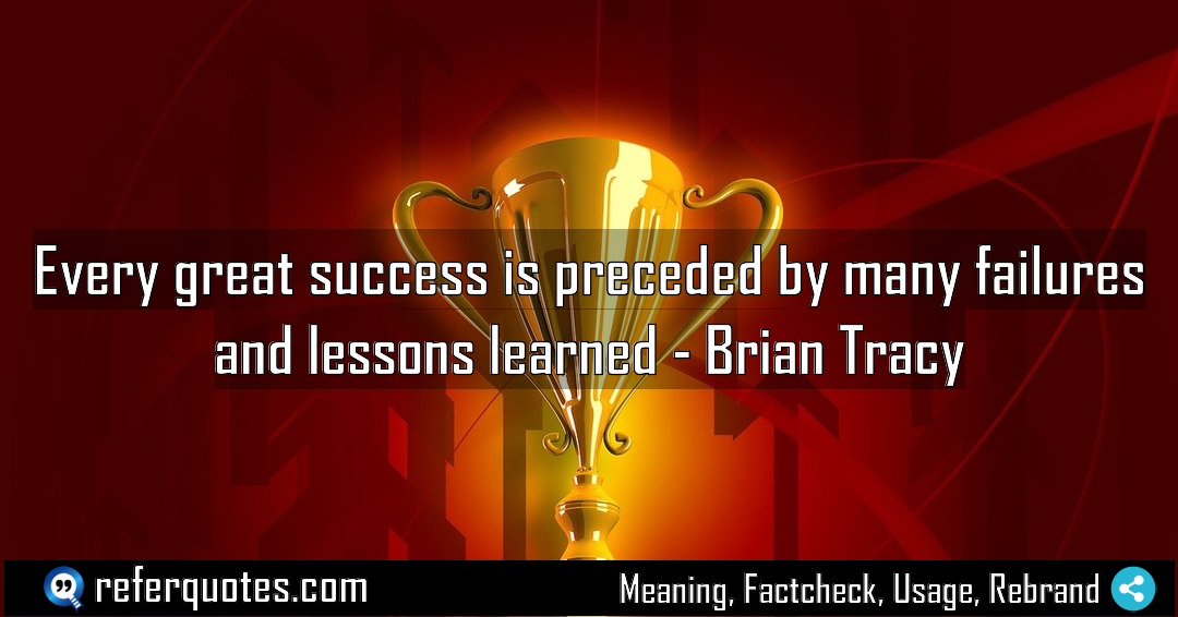 Every great success is preceded by many failures Meaning Factcheck Usage
