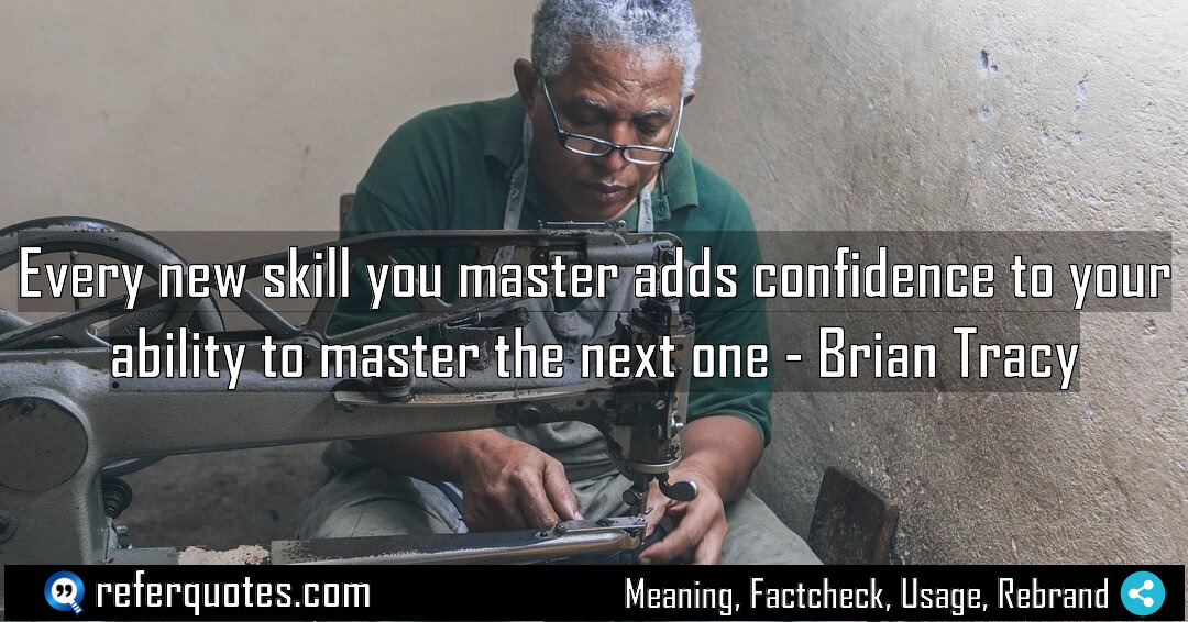 Every new skill you master adds confidence to Meaning Factcheck Usage