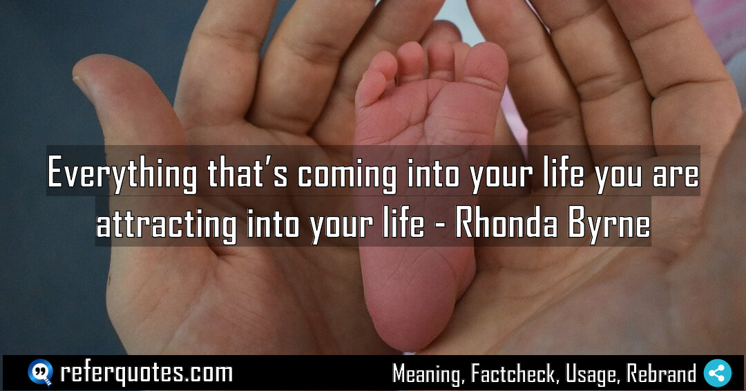 Everything that s coming into your life you Meaning Factcheck Usage