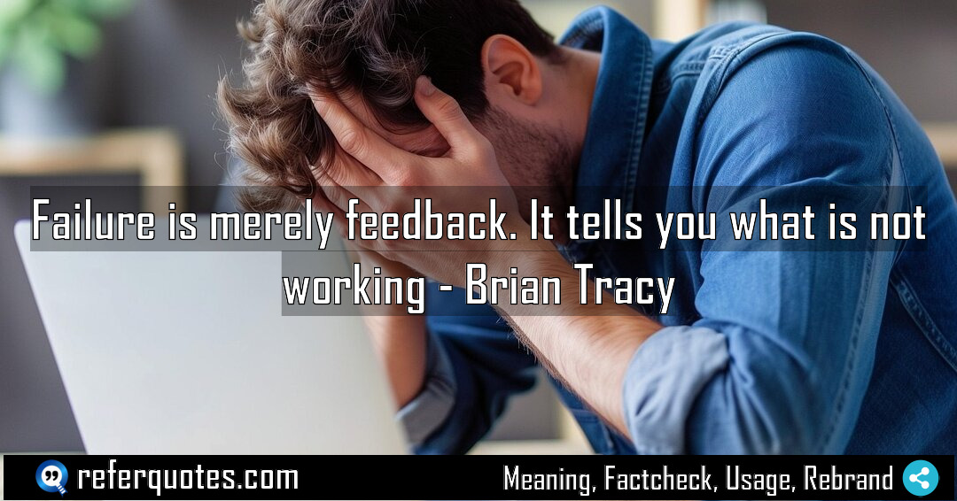 Failure is merely feedback It tells you what Meaning Factcheck Usage