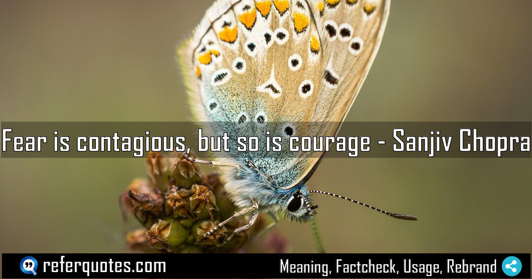 Fear is contagious but so is courage Meaning Factcheck Usage