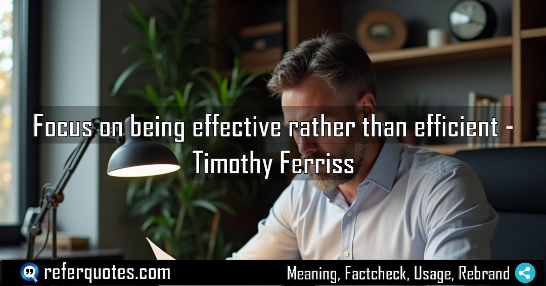 Focus on being effective rather than efficient Meaning Factcheck Usage