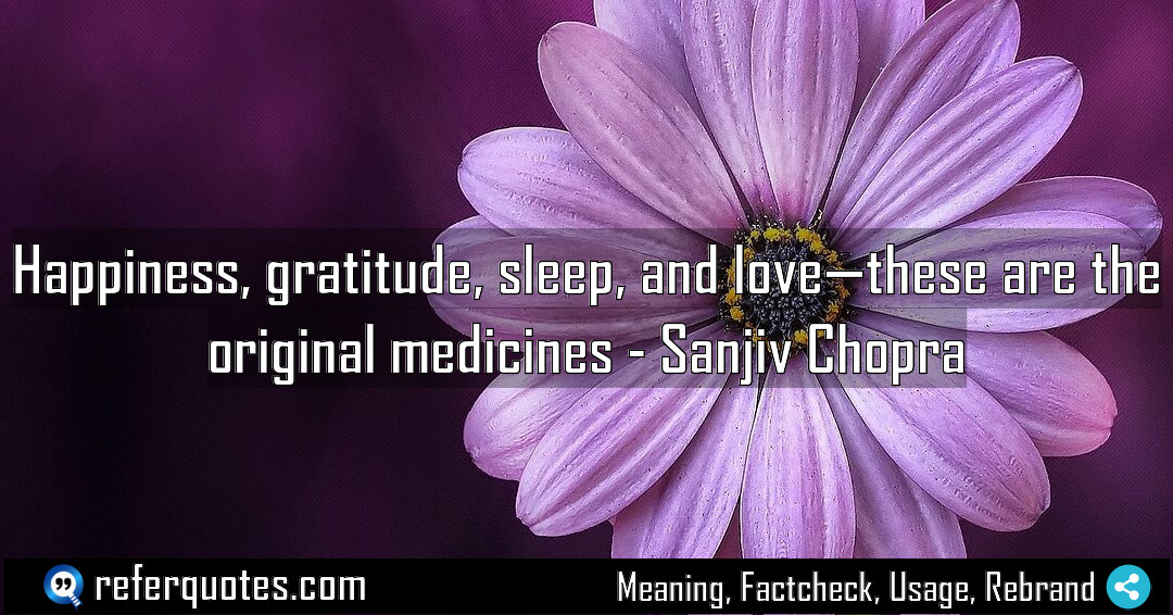 Happiness gratitude sleep and love these are the Meaning Factcheck Usage