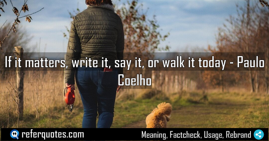If it matters write it say it or Meaning Factcheck Usage