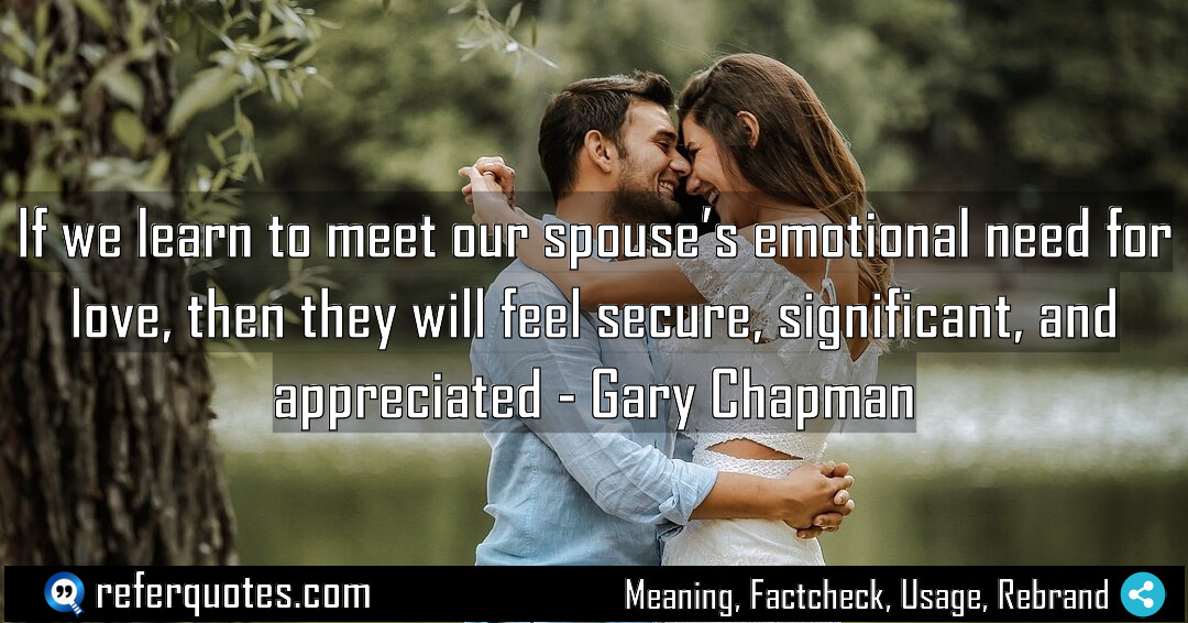 If we learn to meet our spouse s Meaning Factcheck Usage