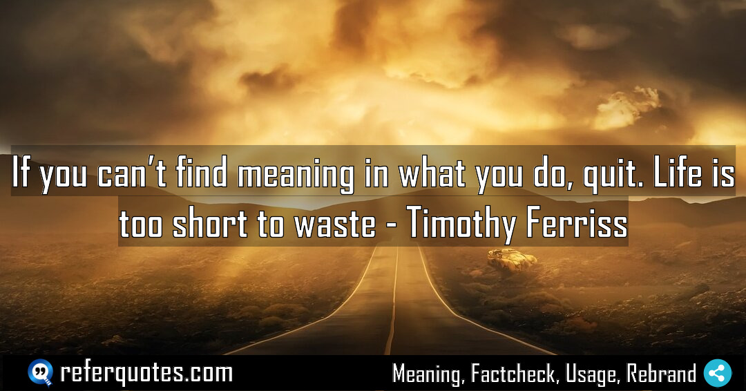 If you can t find meaning in what Meaning Factcheck Usage