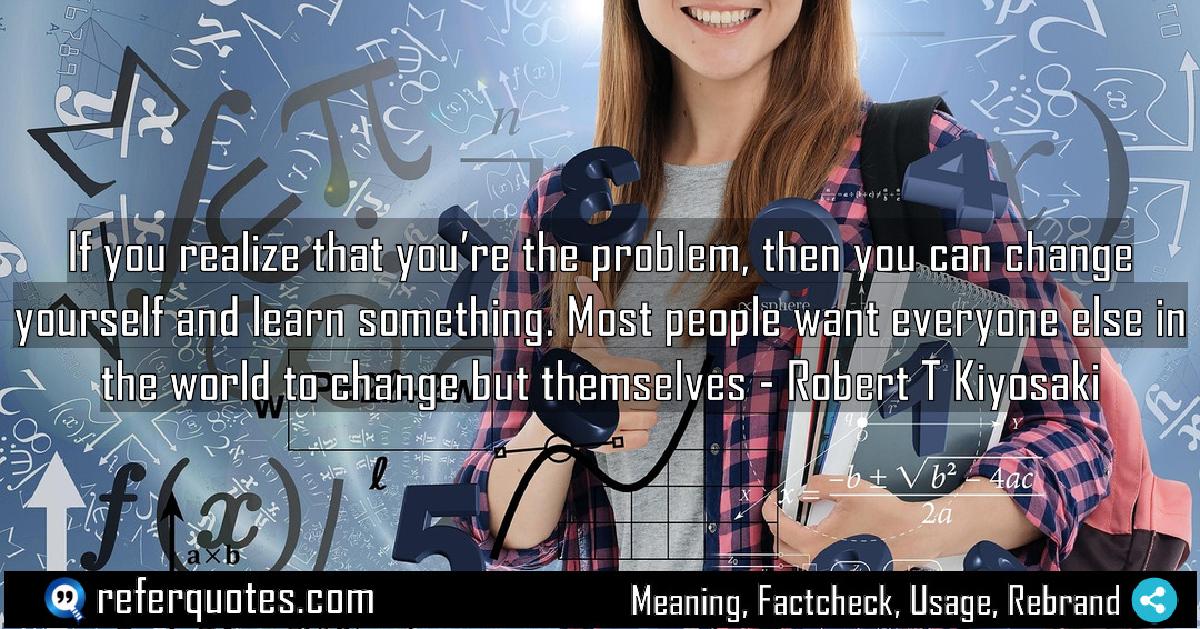 If you realize that you re the problem Meaning Factcheck Usage