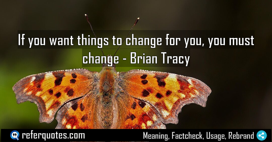 If you want things to change for you Meaning Factcheck Usage