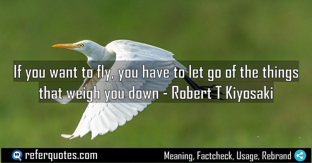 If you want to fly you have to Meaning Factcheck Usage