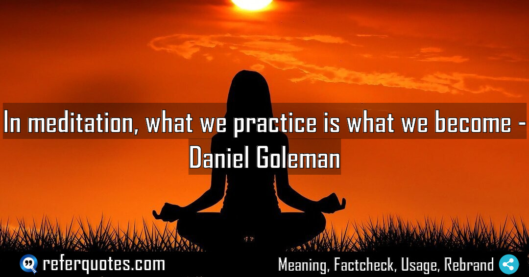 In meditation what we practice is what we Meaning Factcheck Usage