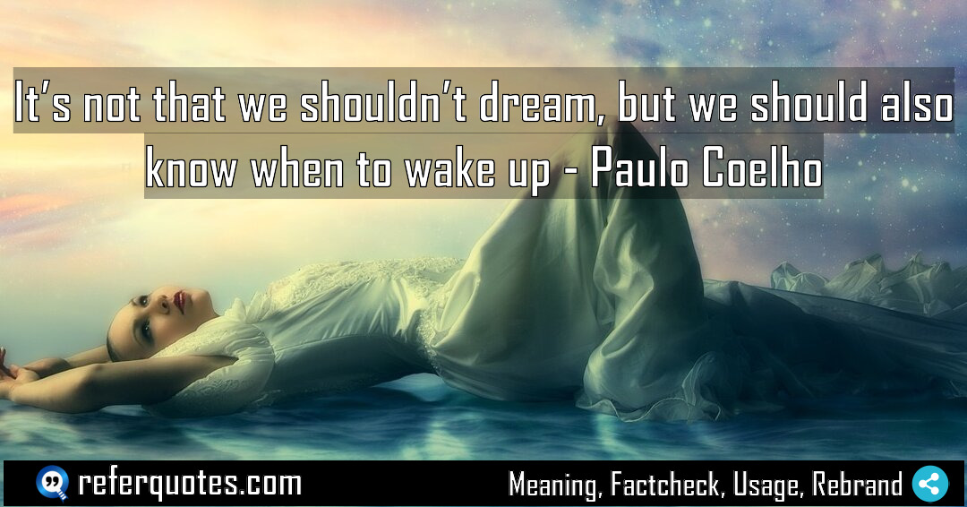 It s not that we shouldn t dream Meaning Factcheck Usage