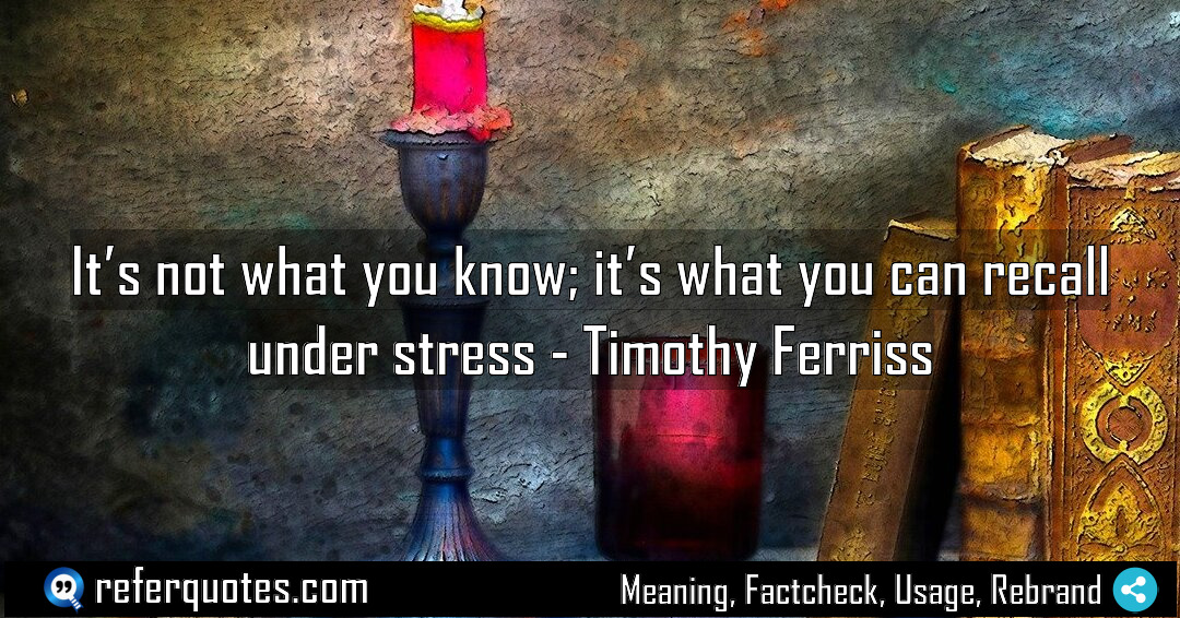 It s not what you know it s Meaning Factcheck Usage