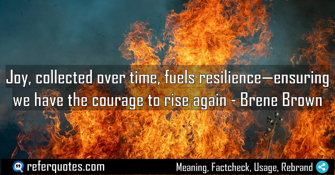 Joy collected over time fuels resilience ensuring we Meaning Factcheck Usage