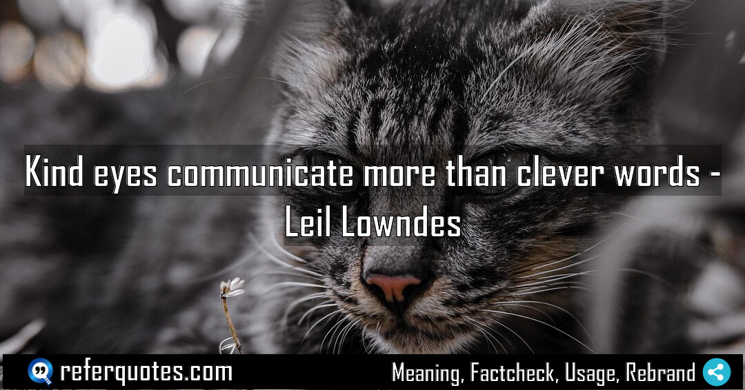 Kind eyes communicate more than clever words Meaning Factcheck Usage