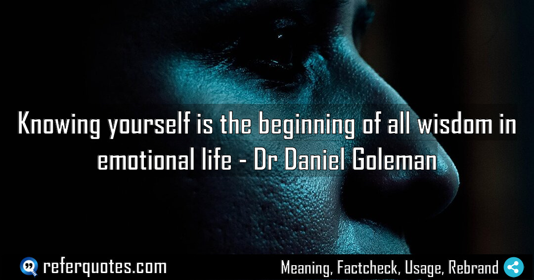 Knowing yourself is the beginning of all wisdom Meaning Factcheck Usage