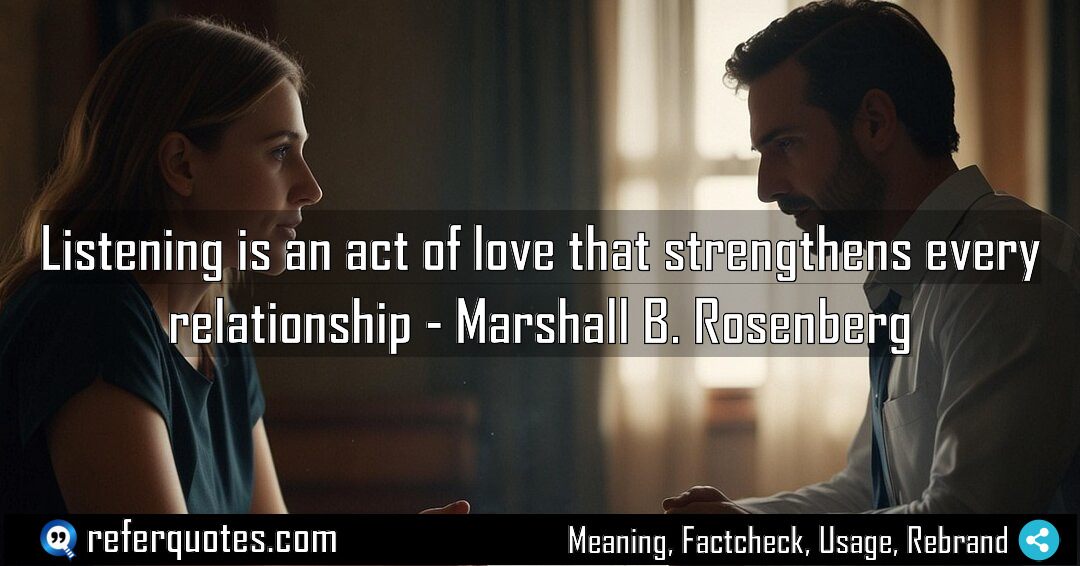 Listening is an act of love that strengthens Meaning Factcheck Usage