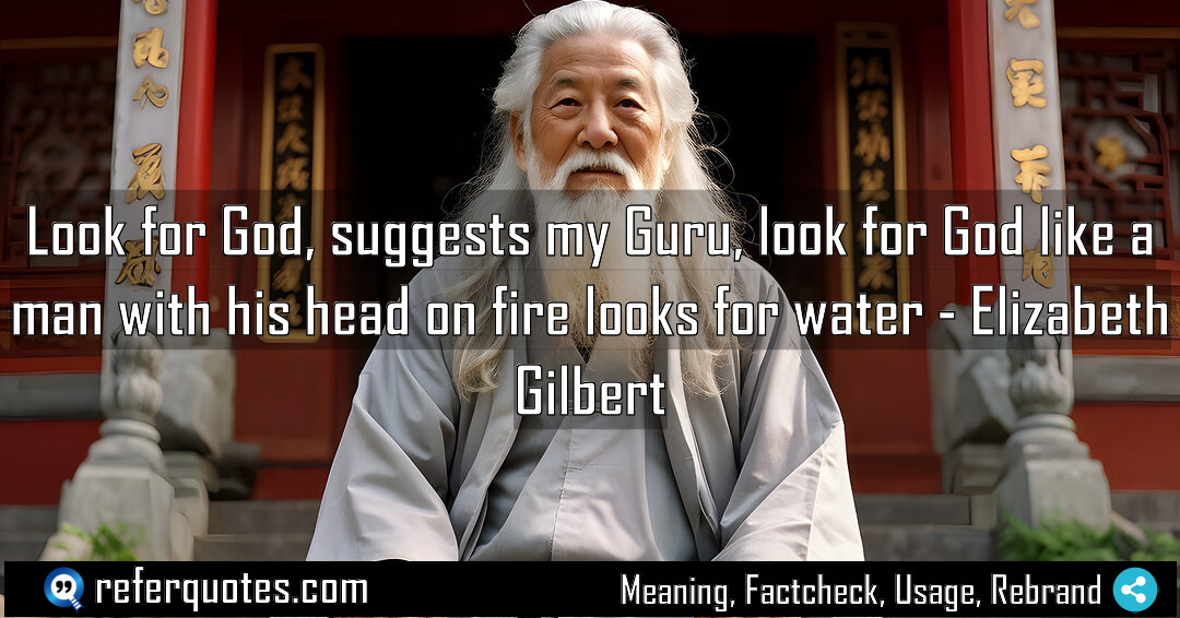 Look for God suggests my Guru look for Meaning Factcheck Usage
