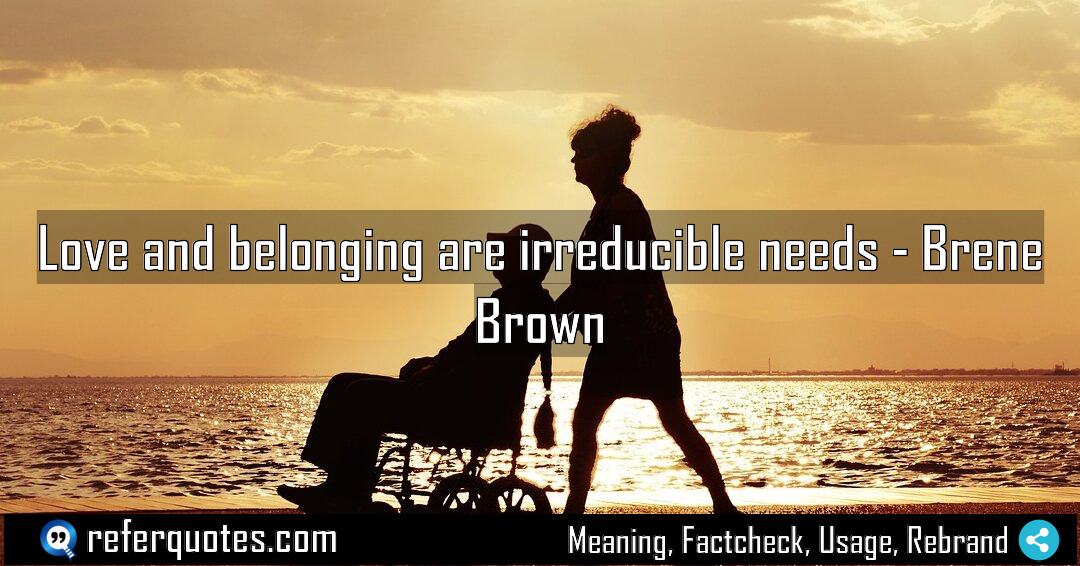 Love and belonging are irreducible needs Meaning Factcheck Usage