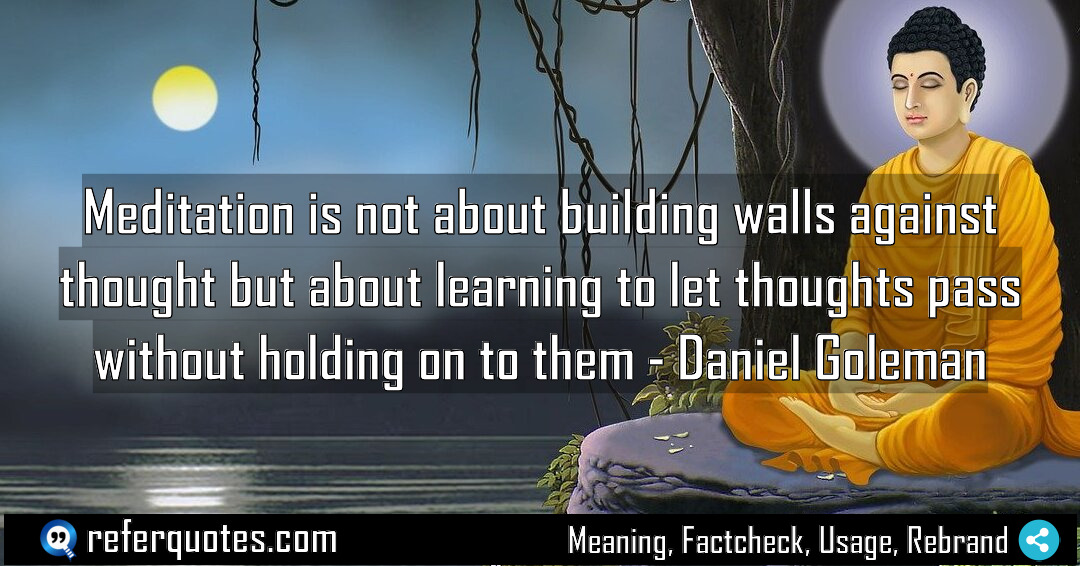 Meditation is not about building walls against thought Meaning Factcheck Usage