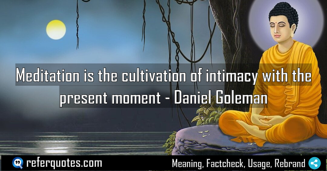 Meditation is the cultivation of intimacy with the Meaning Factcheck Usage