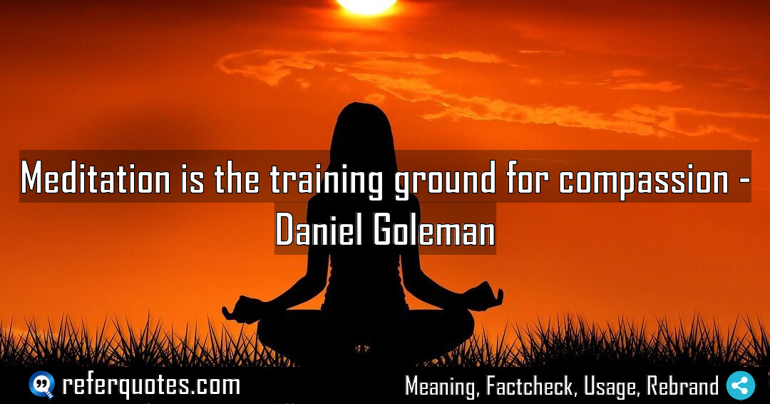 Meditation is the training ground for compassion Meaning Factcheck Usage