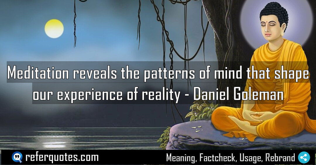 Meditation reveals the patterns of mind that shape Meaning Factcheck Usage